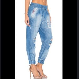 NWT Bella Dahl Distressed Lyocell Jogger Jeans Ripped Wash Womens XS